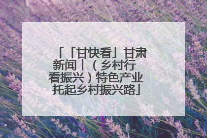 「甘快看」甘肃新闻丨（乡村行 看振兴）特色产业托起乡村振兴路