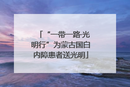 “一带一路·光明行”为蒙古国白内障患者送光明