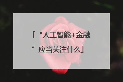 “人工智能+金融”应当关注什么
