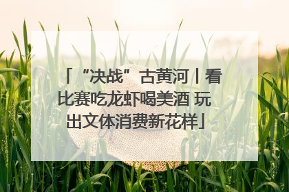 “决战”古黄河丨看比赛吃龙虾喝美酒 玩出文体消费新花样