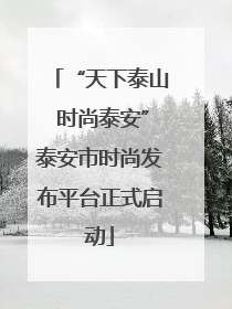 “天下泰山 时尚泰安”泰安市时尚发布平台正式启动