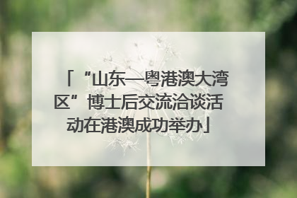 “山东—粤港澳大湾区”博士后交流洽谈活动在港澳成功举办