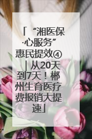 “湘医保·心服务”惠民提效④｜从20天到7天！郴州生育医疗费报销大提速