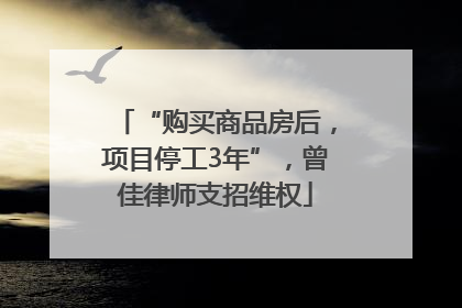 “购买商品房后，项目停工3年”，曾佳律师支招维权