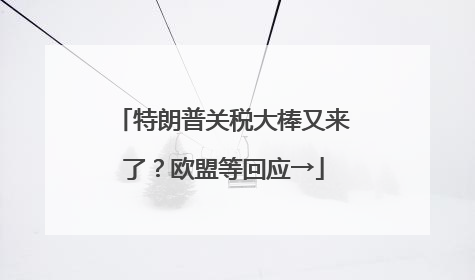 特朗普关税大棒又来了？欧盟等回应→
