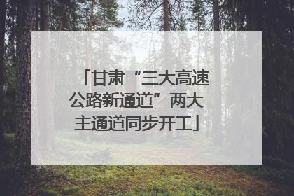 甘肃“三大高速公路新通道”两大主通道同步开工