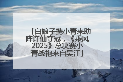 白娘子携小青来助阵许仙夺冠，《乘风2025》总决赛小青战袍来自吴江