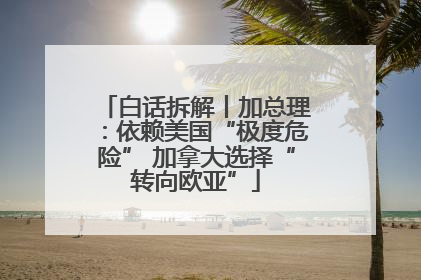 白话拆解丨加总理：依赖美国“极度危险” 加拿大选择“转向欧亚”
