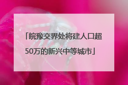 皖豫交界处将建人口超50万的新兴中等城市