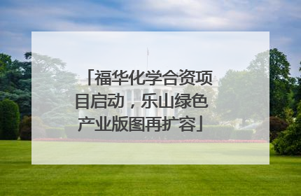 福华化学合资项目启动，乐山绿色产业版图再扩容