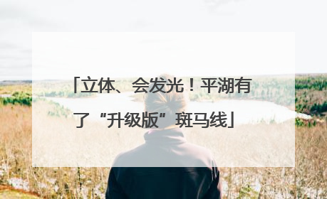 立体、会发光！平湖有了“升级版”斑马线