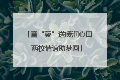 童“葵”送暖润心田 两校情谊助梦圆