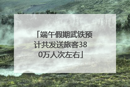 端午假期武铁预计共发送旅客380万人次左右