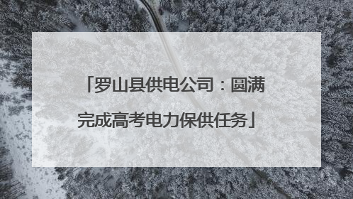 罗山县供电公司：圆满完成高考电力保供任务