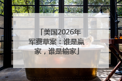 美国2026年军费草案：谁是赢家，谁是输家