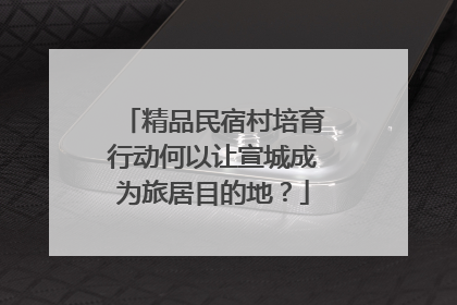 精品民宿村培育行动何以让宣城成为旅居目的地？