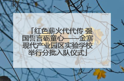 红色薪火代代传 强国誓言砺童心——金寨现代产业园区实验学校举行分批入队仪式