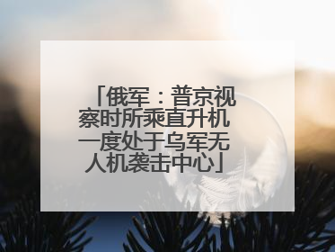 俄军：普京视察时所乘直升机一度处于乌军无人机袭击中心