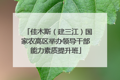 佳木斯（建三江）国家农高区举办领导干部能力素质提升班