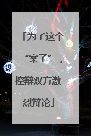 为了这个“案子”，控辩双方激烈辩论