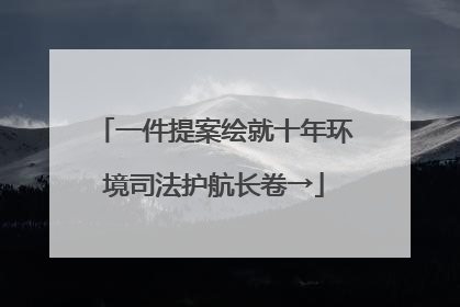 一件提案绘就十年环境司法护航长卷→