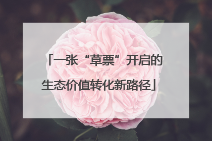 一张“草票”开启的生态价值转化新路径