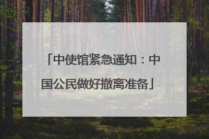 中使馆紧急通知：中国公民做好撤离准备