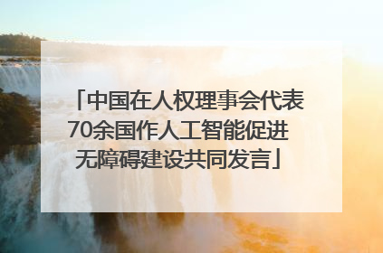 中国在人权理事会代表70余国作人工智能促进无障碍建设共同发言