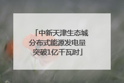 中新天津生态城分布式能源发电量突破1亿千瓦时
