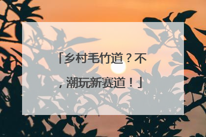 乡村毛竹道？不，潮玩新赛道！