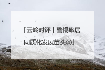 云岭时评丨警惕旅居同质化发展苗头④