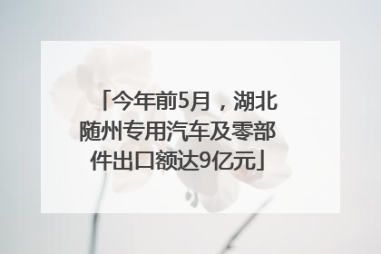 今年前5月，湖北随州专用汽车及零部件出口额达9亿元