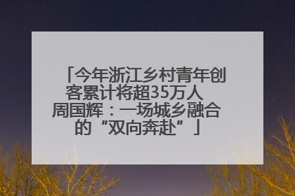今年浙江乡村青年创客累计将超35万人 周国辉：一场城乡融合的“双向奔赴”