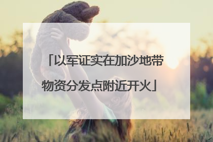 以军证实在加沙地带物资分发点附近开火