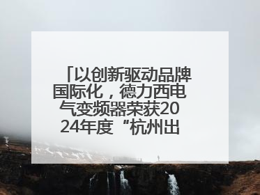 以创新驱动品牌国际化，德力西电气变频器荣获2024年度“杭州出口名牌”称号