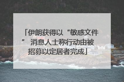 伊朗获得以“敏感文件” 消息人士称行动由被招募以定居者完成