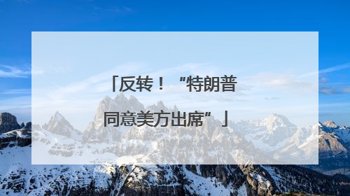 反转！“特朗普同意美方出席”