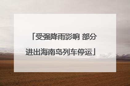 受强降雨影响 部分进出海南岛列车停运