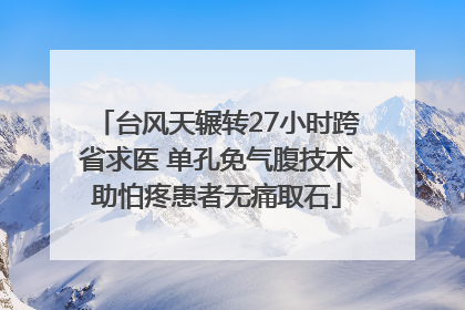 台风天辗转27小时跨省求医 单孔免气腹技术助怕疼患者无痛取石