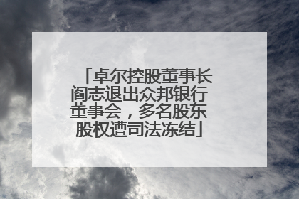 卓尔控股董事长阎志退出众邦银行董事会，多名股东股权遭司法冻结