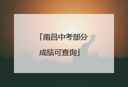 南昌中考部分成绩可查询