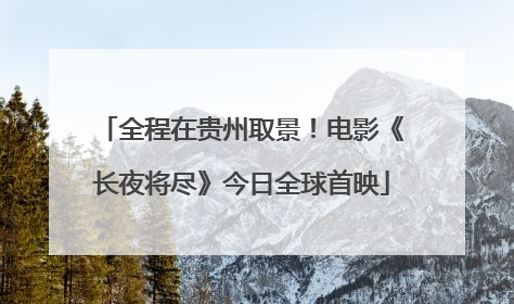 全程在贵州取景！电影《长夜将尽》今日全球首映