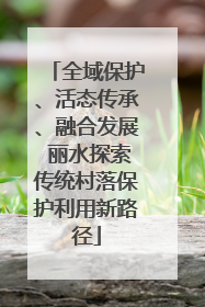 全域保护、活态传承、融合发展 丽水探索传统村落保护利用新路径