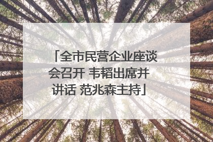全市民营企业座谈会召开 韦韬出席并讲话 范兆森主持