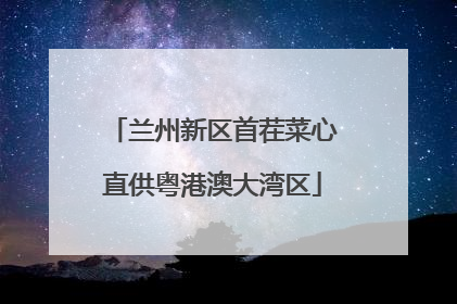 兰州新区首茬菜心直供粤港澳大湾区