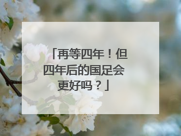 再等四年！但四年后的国足会更好吗？