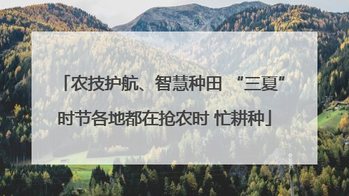 农技护航、智慧种田 “三夏”时节各地都在抢农时 忙耕种
