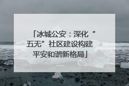 冰城公安：深化“五无”社区建设构建平安和谐新格局