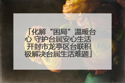化解“困局”温暖台心 守护台属安心生活 开封市龙亭区台联积极解决台属生活难题