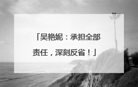吴艳妮：承担全部责任，深刻反省！